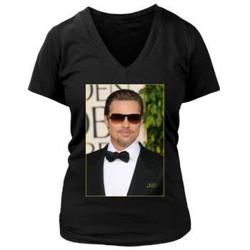 Brad Pitt Women's Deep V-Neck TShirt