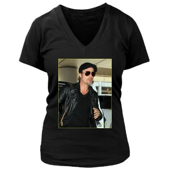 Brad Pitt Women's Deep V-Neck TShirt