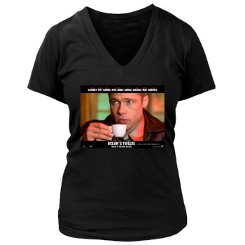 Brad Pitt Women's Deep V-Neck TShirt