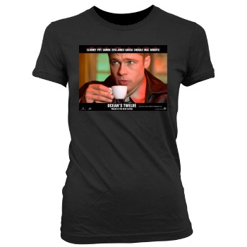 Brad Pitt Women's Junior Cut Crewneck T-Shirt