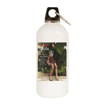 Chanel Iman White Water Bottle With Carabiner