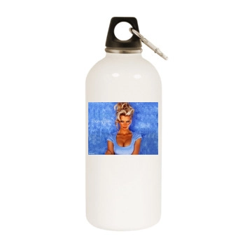 Claudia Schiffer White Water Bottle With Carabiner