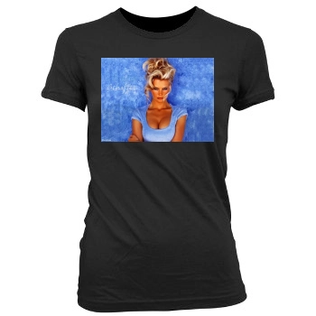 Claudia Schiffer Women's Junior Cut Crewneck T-Shirt