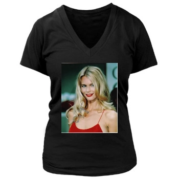 Claudia Schiffer Women's Deep V-Neck TShirt