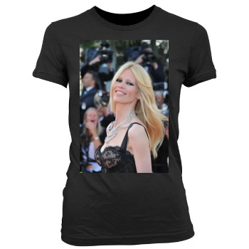 Claudia Schiffer Women's Junior Cut Crewneck T-Shirt