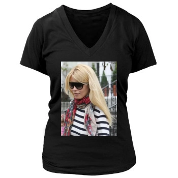 Claudia Schiffer Women's Deep V-Neck TShirt