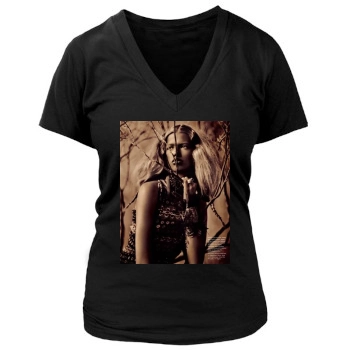 Claudia Schiffer Women's Deep V-Neck TShirt