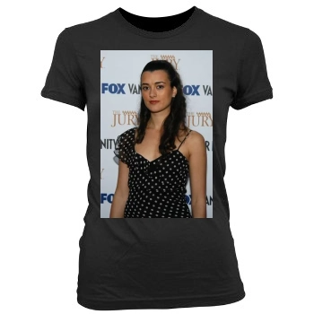 Cote De Pablo Women's Junior Cut Crewneck T-Shirt