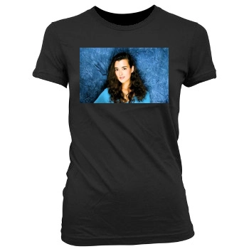 Cote De Pablo Women's Junior Cut Crewneck T-Shirt