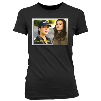 Cote De Pablo Women's Junior Cut Crewneck T-Shirt