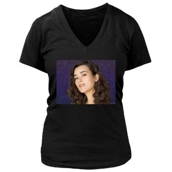 Cote De Pablo Women's Deep V-Neck TShirt