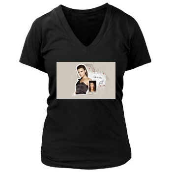 Cote De Pablo Women's Deep V-Neck TShirt