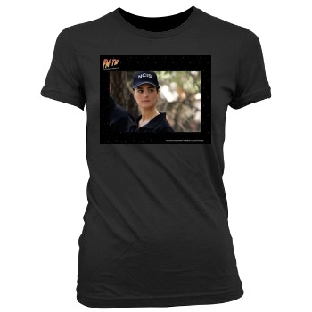 Cote De Pablo Women's Junior Cut Crewneck T-Shirt