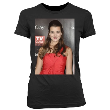 Cote De Pablo Women's Junior Cut Crewneck T-Shirt