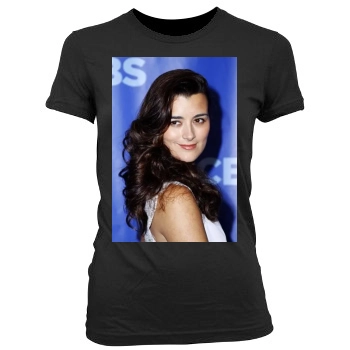 Cote De Pablo Women's Junior Cut Crewneck T-Shirt