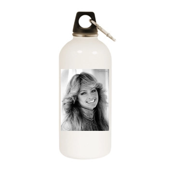 Farrah Fawcett White Water Bottle With Carabiner