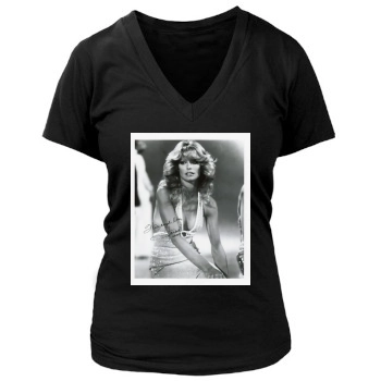 Farrah Fawcett Women's Deep V-Neck TShirt