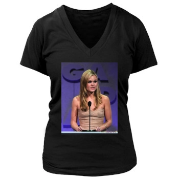 Julia Stiles Women's Deep V-Neck TShirt