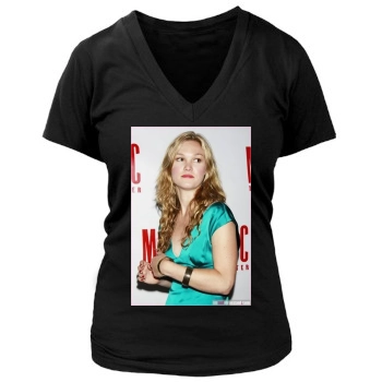 Julia Stiles Women's Deep V-Neck TShirt