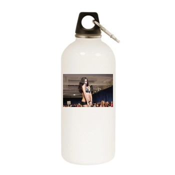 Adriana Lima White Water Bottle With Carabiner