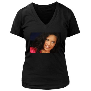 Adriana Lima Women's Deep V-Neck TShirt