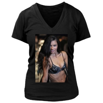 Adriana Lima Women's Deep V-Neck TShirt