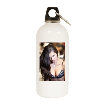 Adriana Lima White Water Bottle With Carabiner