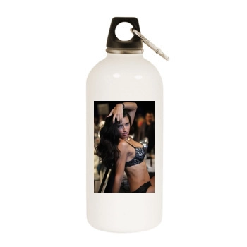 Adriana Lima White Water Bottle With Carabiner