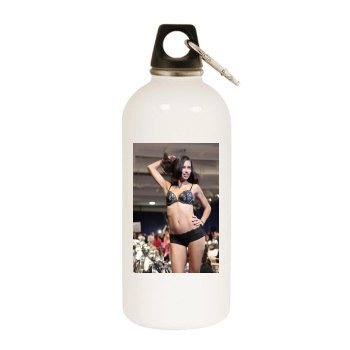 Adriana Lima White Water Bottle With Carabiner