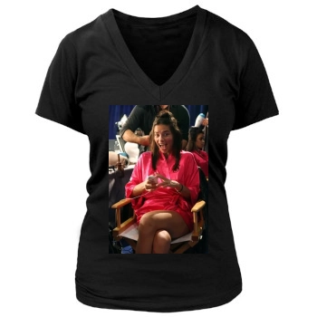 Adriana Lima Women's Deep V-Neck TShirt