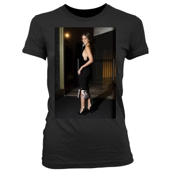 Jessica Alba Women's Junior Cut Crewneck T-Shirt