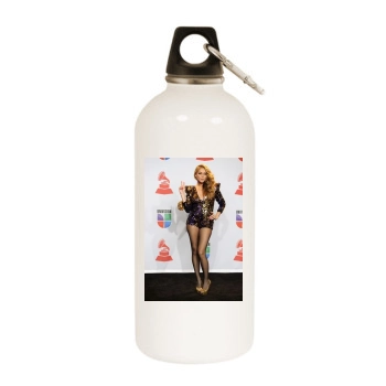 Paulina Rubio White Water Bottle With Carabiner