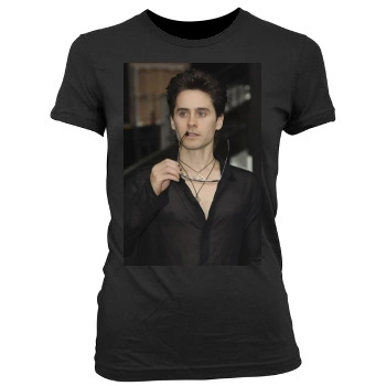 Jared Leto Women's Junior Cut Crewneck T-Shirt