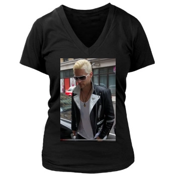 Jared Leto Women's Deep V-Neck TShirt