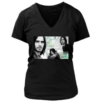 Jared Leto Women's Deep V-Neck TShirt