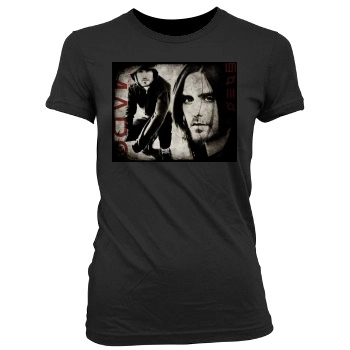 Jared Leto Women's Junior Cut Crewneck T-Shirt