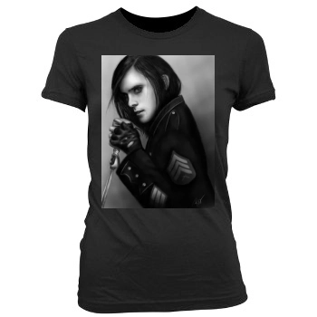 Jared Leto Women's Junior Cut Crewneck T-Shirt