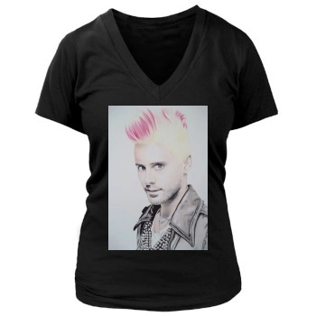 Jared Leto Women's Deep V-Neck TShirt