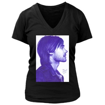 Jared Leto Women's Deep V-Neck TShirt