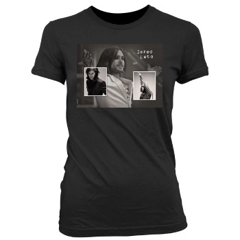 Jared Leto Women's Junior Cut Crewneck T-Shirt