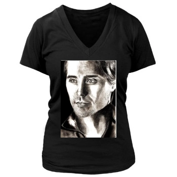 Jared Leto Women's Deep V-Neck TShirt