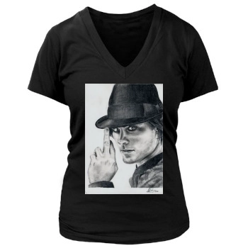 Jared Leto Women's Deep V-Neck TShirt