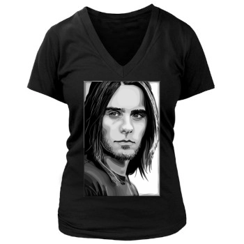 Jared Leto Women's Deep V-Neck TShirt