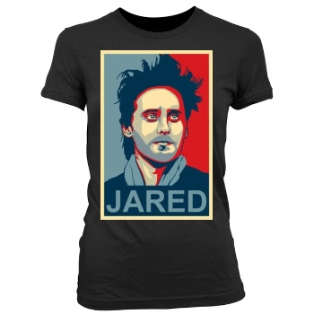 Jared Leto Women's Junior Cut Crewneck T-Shirt