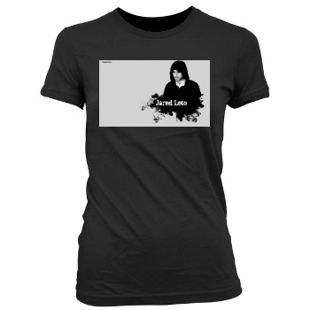 Jared Leto Women's Junior Cut Crewneck T-Shirt