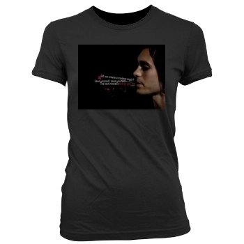 Jared Leto Women's Junior Cut Crewneck T-Shirt