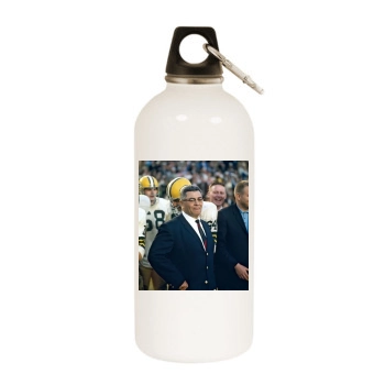 Vince Lombardi White Water Bottle With Carabiner