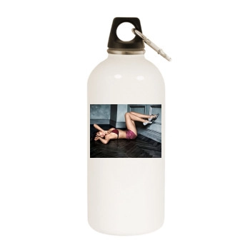 Adriana Lima White Water Bottle With Carabiner