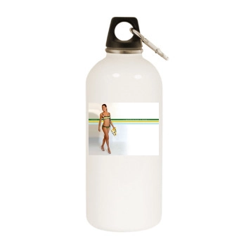 Adriana Lima White Water Bottle With Carabiner