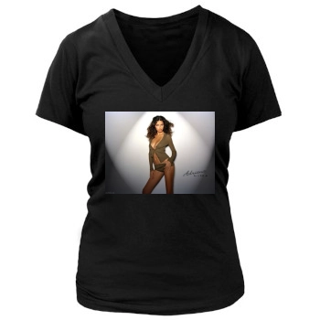 Adriana Lima Women's Deep V-Neck TShirt